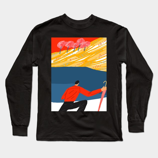 Run in the Rain Long Sleeve T-Shirt by juliealex